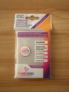 Standard European Matte Board Game Sleeves (50 Pack)